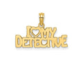 FJC Finejewelers 10 kt Yellow Gold I HEART MY DETECTIVE Charm 8 x 22 mm