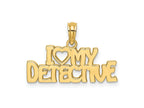 FJC Finejewelers 10 kt Yellow Gold I HEART MY DETECTIVE Charm 8 x 22 mm