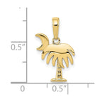 FJC Finejewelers 10 kt Yellow Gold Charleston Palm Tree with Moon Charm 17 x 12 mm