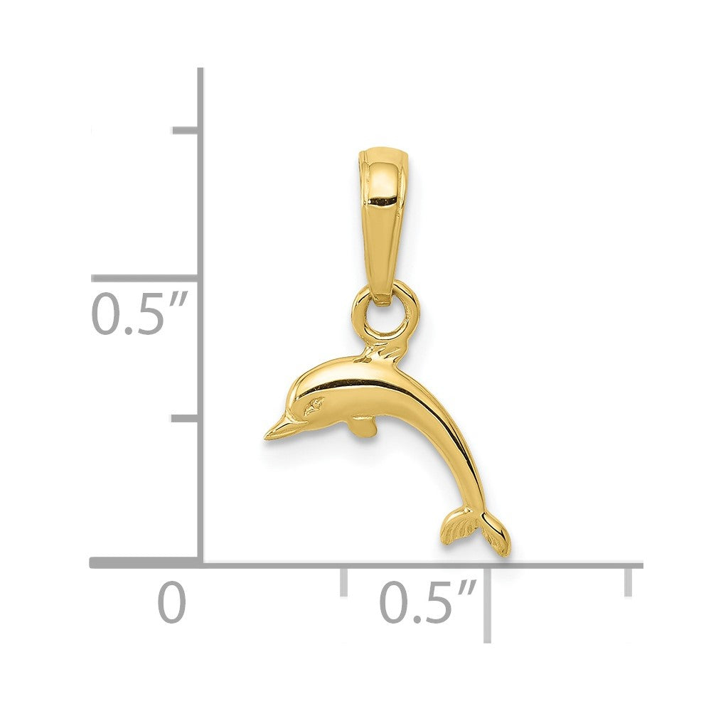 FJC Finejewelers 10 kt Yellow Gold Mini Dolphin Charm 16 x 11 mm