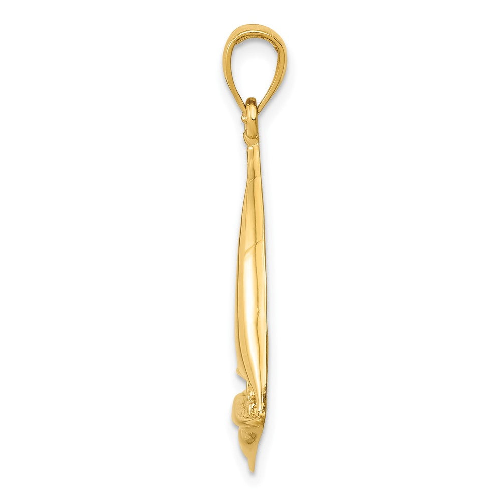 FJC Finejewelers 10 kt Yellow Gold 2-D Sailboat Charm 32 x 20 mm