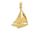 FJC Finejewelers 10 kt Yellow Gold 2-D Sailboat Charm 32 x 20 mm