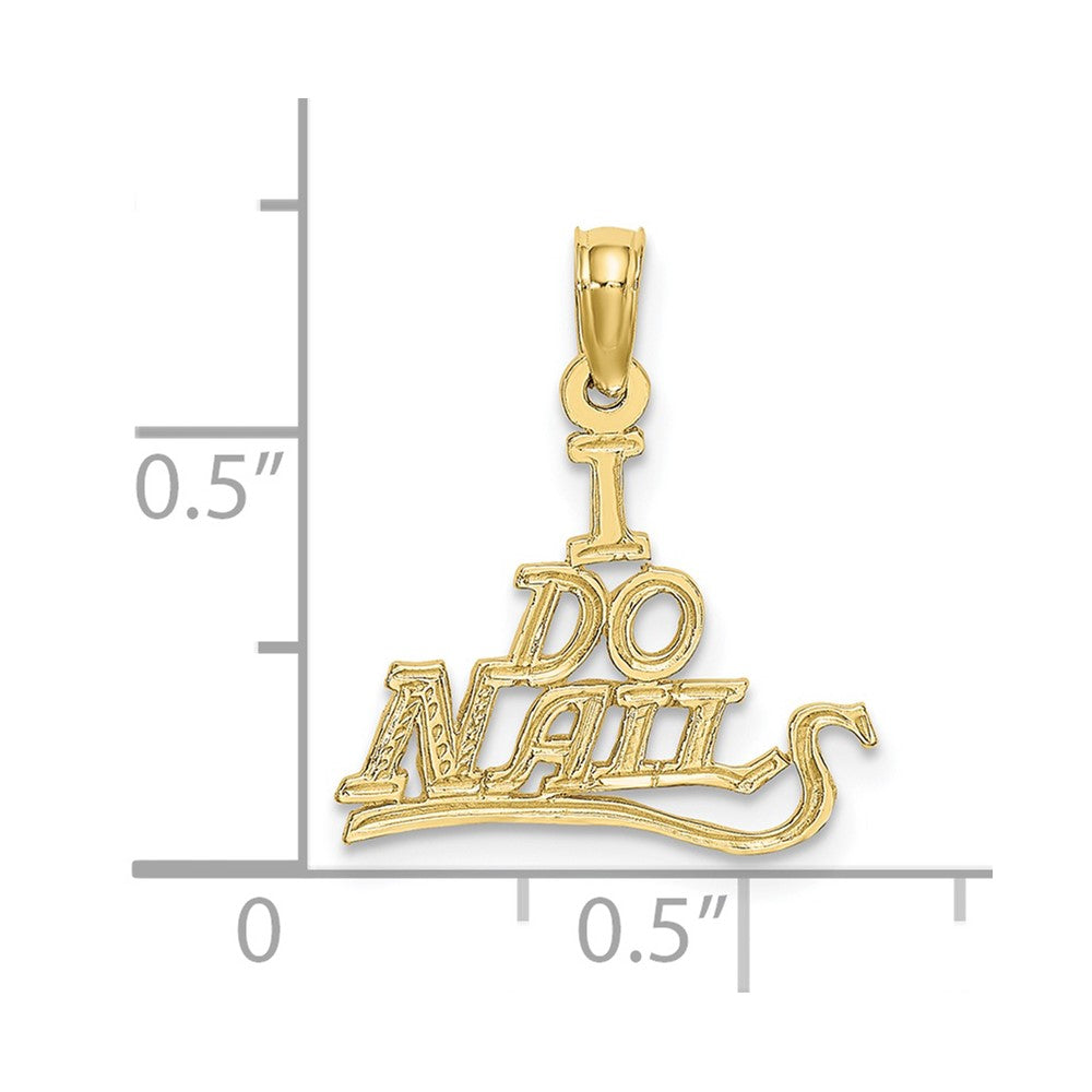 FJC Finejewelers 10 kt Yellow Gold I DO NAILS Charm 13 x 16 mm