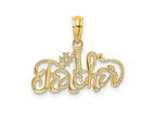 FJC Finejewelers 10 kt Yellow Gold #1 TEACHER Charm 31 x 19 mm