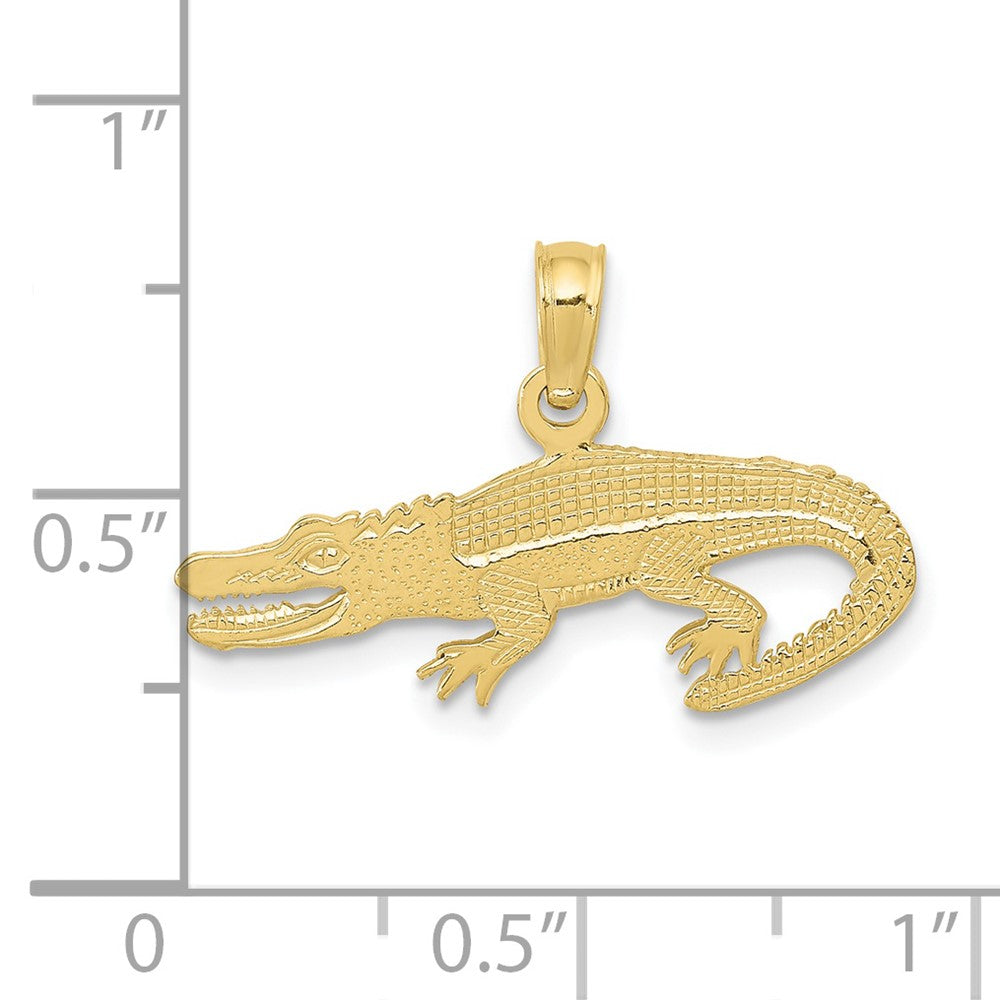 FJC Finejewelers 10 kt Yellow Gold Textured Alligator Charm 14 x 22 mm