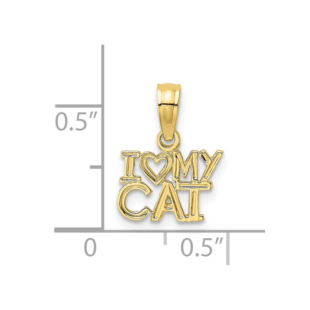 FJC Finejewelers 10 kt Yellow Gold I HEART MY CAT Charm 11 x 10 mm