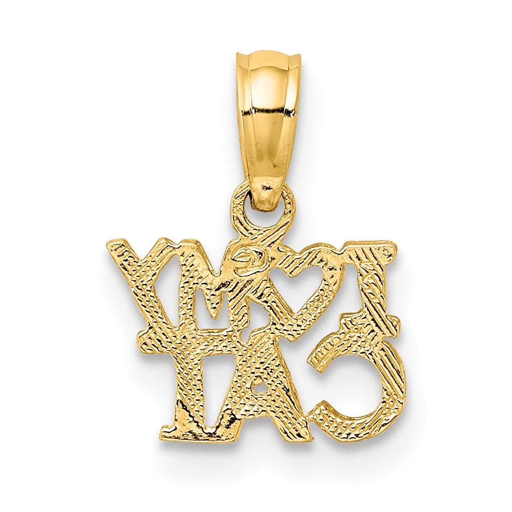 FJC Finejewelers 10 kt Yellow Gold I HEART MY CAT Charm 11 x 10 mm