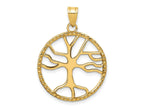 FJC Finejewelers 10 kt Yellow Gold Tree of Life in Round Frame Charm 29 x 20 mm