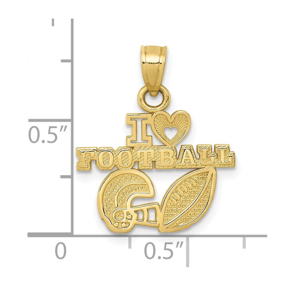 FJC Finejewelers 10 kt Yellow Gold I HEART FOOTBALL Charm 13 x 17 mm