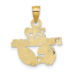 FJC Finejewelers 10 kt Yellow Gold I HEART FOOTBALL Charm 13 x 17 mm