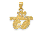 FJC Finejewelers 10 kt Yellow Gold I HEART FOOTBALL Charm 13 x 17 mm