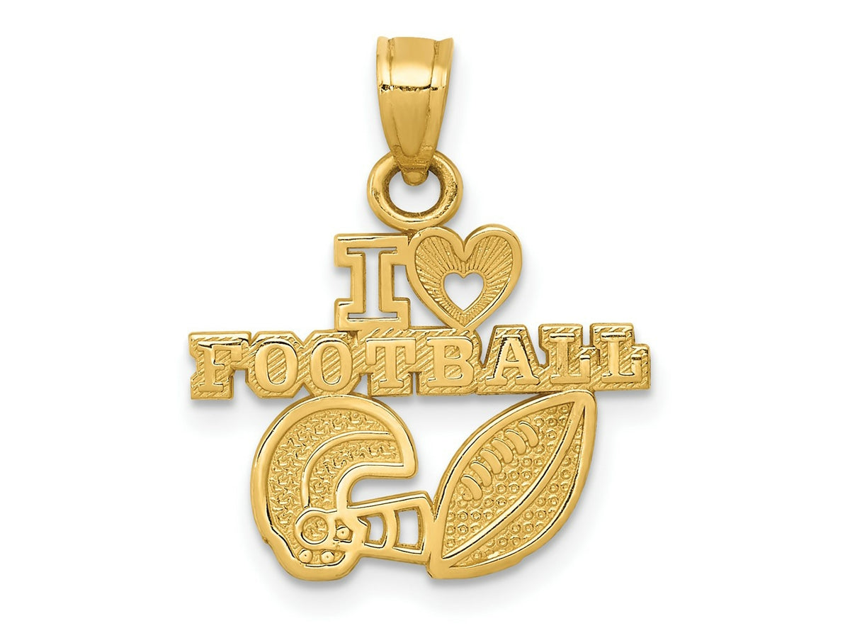 FJC Finejewelers 10 kt Yellow Gold I HEART FOOTBALL Charm 13 x 17 mm