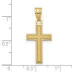 FJC Finejewelers 10 kt Yellow Gold Small Satin Cross Charm 26 x 13 mm
