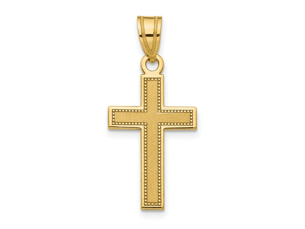 FJC Finejewelers 10 kt Yellow Gold Small Satin Cross Charm 26 x 13 mm
