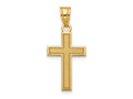 FJC Finejewelers 10 kt Yellow Gold Small Satin Cross Charm 26 x 13 mm