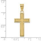 FJC Finejewelers 10 kt Yellow Gold Large Satin Cross Charm 31 x 16 mm