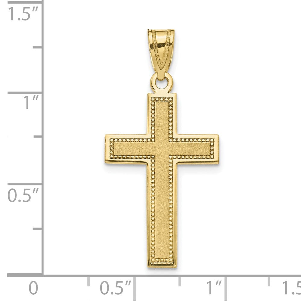FJC Finejewelers 10 kt Yellow Gold Large Satin Cross Charm 31 x 16 mm