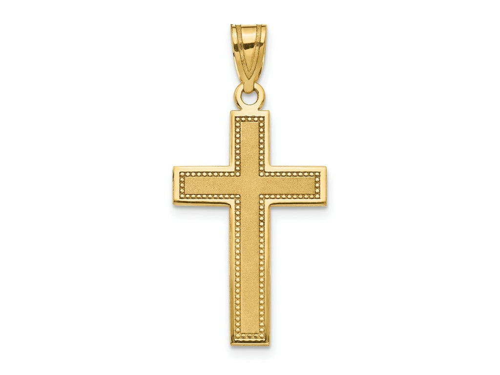 FJC Finejewelers 10 kt Yellow Gold Large Satin Cross Charm 31 x 16 mm