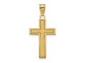 FJC Finejewelers 10 kt Yellow Gold Large Satin Cross Charm 31 x 16 mm