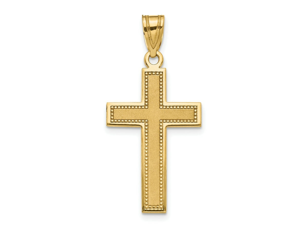 FJC Finejewelers 10 kt Yellow Gold Large Satin Cross Charm 31 x 16 mm