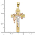 FJC Finejewelers 10 kt Tri Color Gold Tri-color Large Draped INRI Crucifix Charm 32 x 19 mm