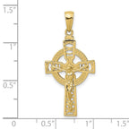 FJC Finejewelers 10 kt Yellow Gold Polished Celtic Crucifix Charm 35 x 16 mm