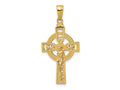 FJC Finejewelers 10 kt Yellow Gold Polished Celtic Crucifix Charm 35 x 16 mm
