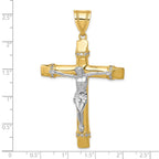 FJC Finejewelers 10 kt Two Tone Gold Two-tone CZ Crucifix Charm 69 x 38 mm