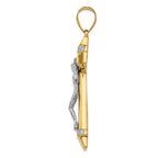 FJC Finejewelers 10 kt Two Tone Gold Two-tone CZ Crucifix Charm 69 x 38 mm