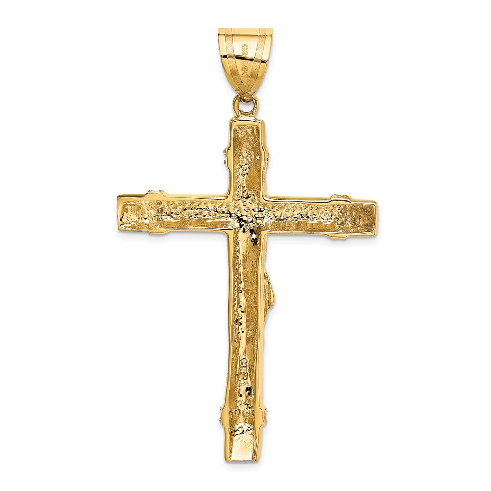 FJC Finejewelers 10 kt Two Tone Gold Two-tone CZ Crucifix Charm 69 x 38 mm