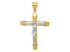 FJC Finejewelers 10 kt Two Tone Gold Two-tone CZ Crucifix Charm 69 x 38 mm