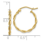 FJC Finejewelers 10 kt Yellow Gold Polished 2.25mm Twisted Hoop Earrings 14 mm x 2 mm
