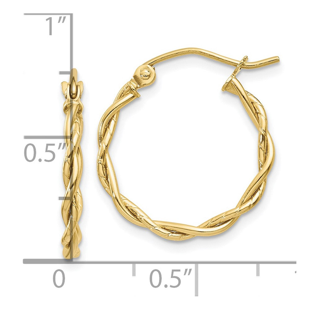 FJC Finejewelers 10 kt Yellow Gold Polished 2.25mm Twisted Hoop Earrings 14 mm x 2 mm