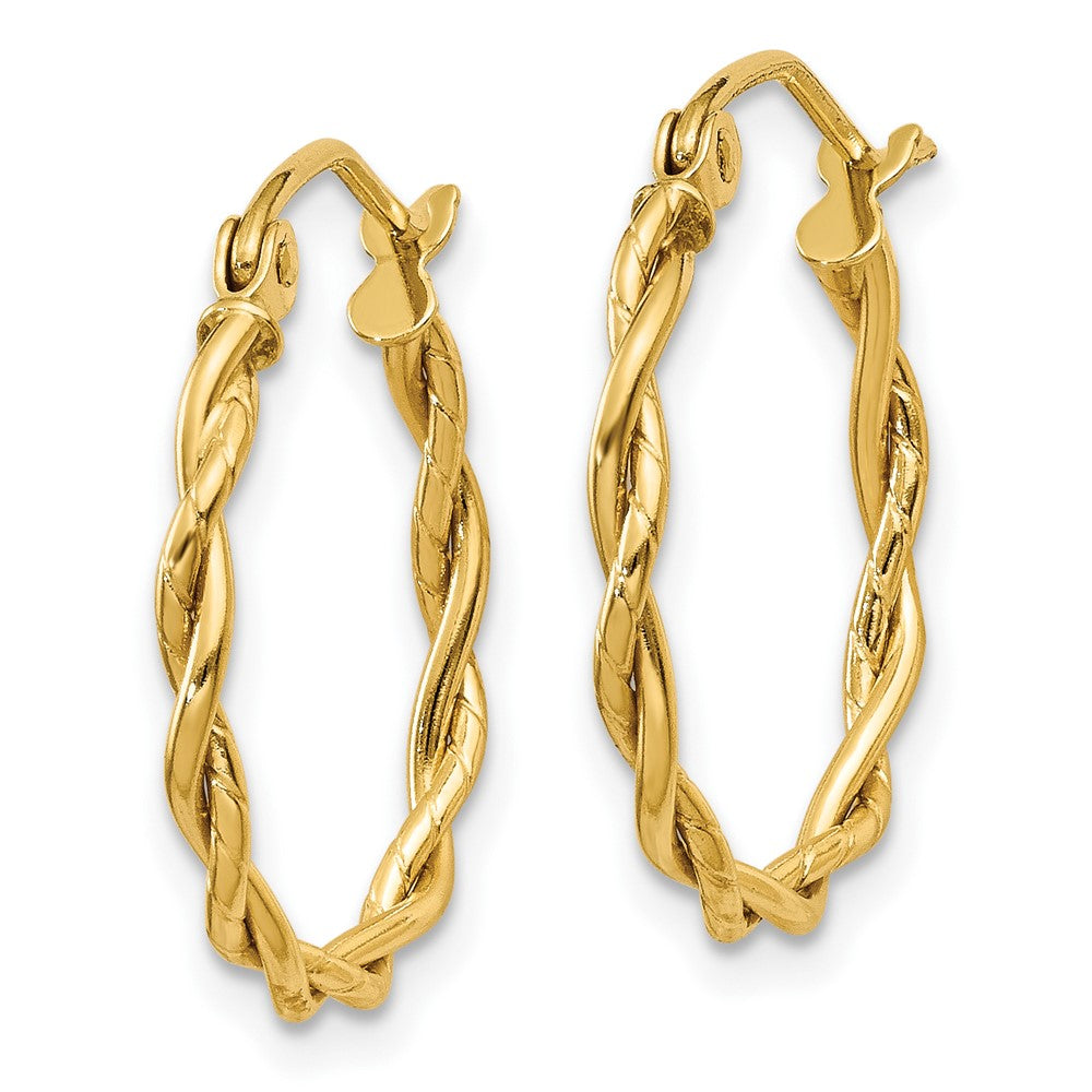 FJC Finejewelers 10 kt Yellow Gold Polished 2.25mm Twisted Hoop Earrings 14 mm x 2 mm
