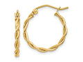 FJC Finejewelers 10 kt Yellow Gold Polished 2.25mm Twisted Hoop Earrings 14 mm x 2 mm