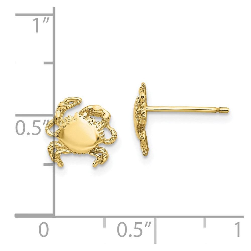 FJC Finejewelers 10 kt Yellow Gold Button Crab Earrings 9 mm x 10 mm