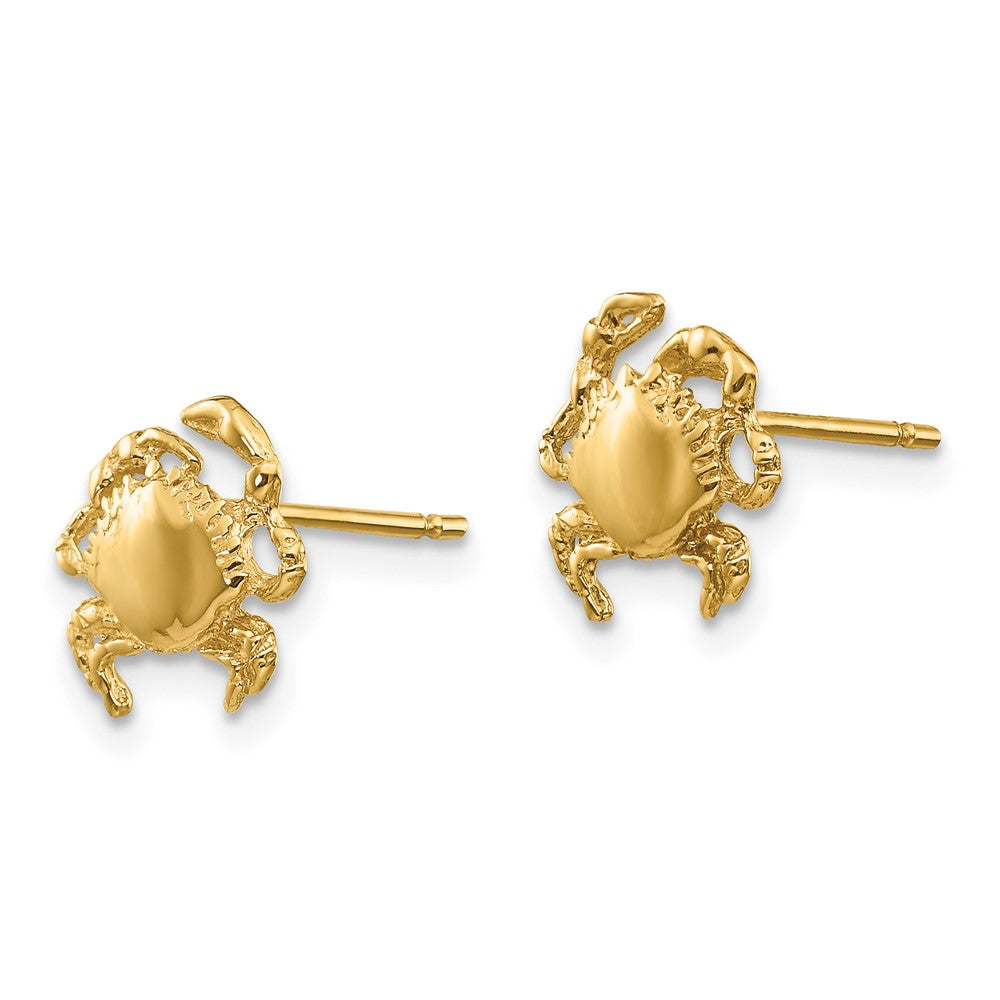 FJC Finejewelers 10 kt Yellow Gold Button Crab Earrings 9 mm x 10 mm