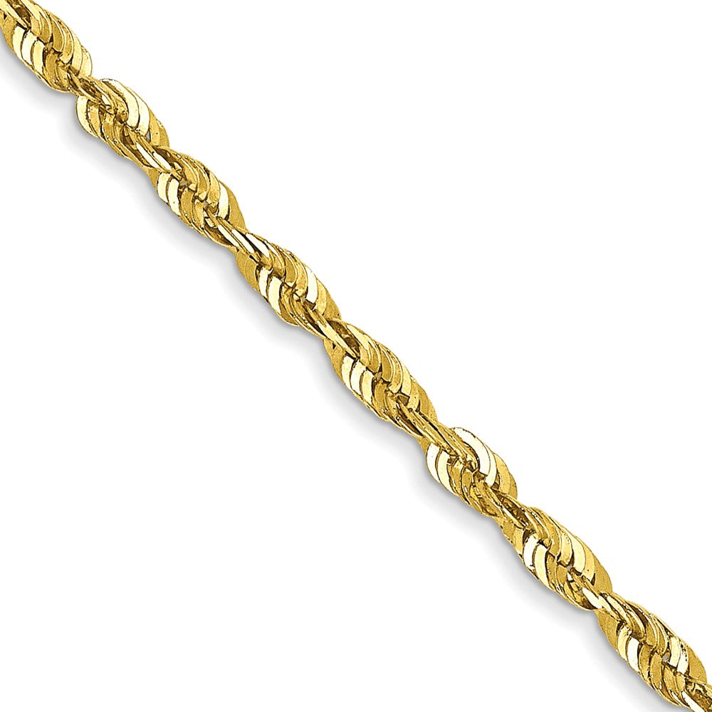 FJC Finejewelers 10 kt Yellow Gold Extra-Light Bright Cut Rope Chain 22 Inches x 1.8 mm