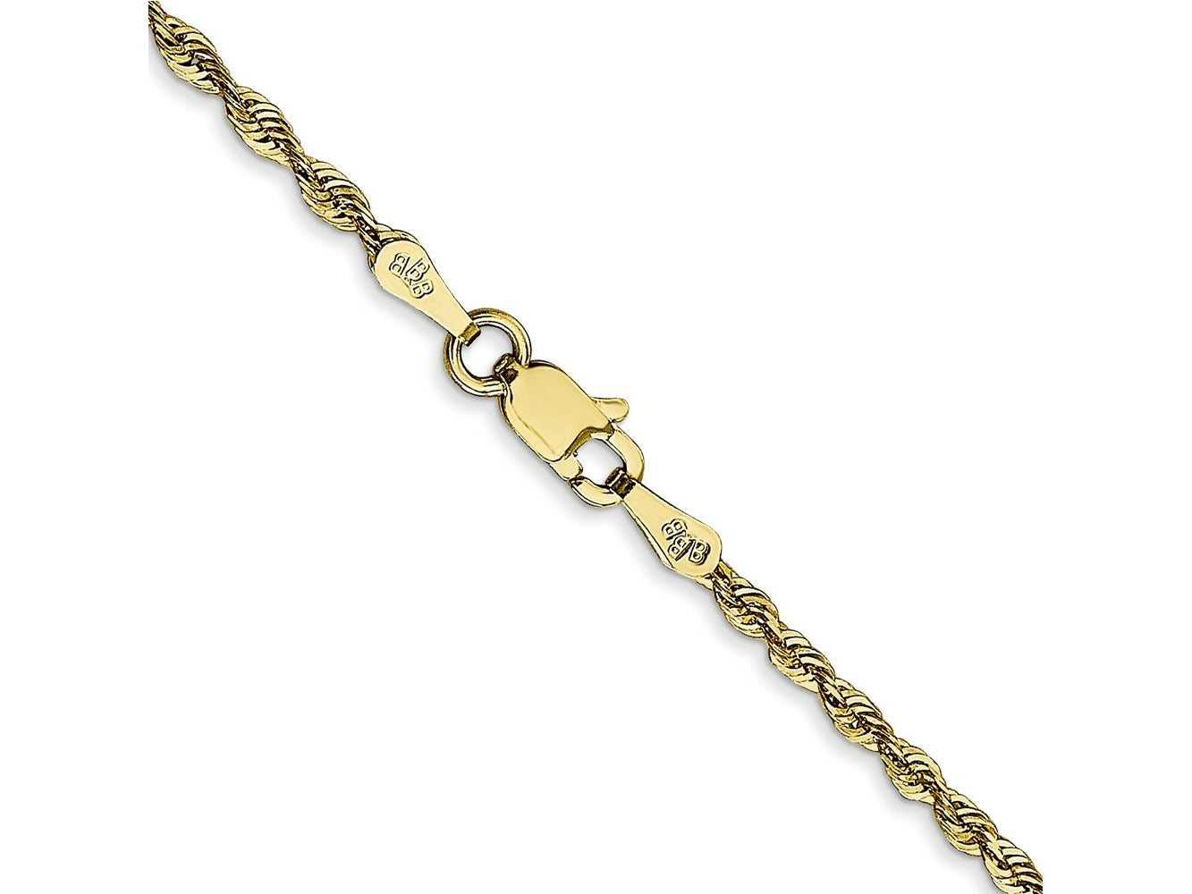 FJC Finejewelers 10 kt Yellow Gold 2.0mm Extra-Light Bright Cut Rope Chain 22 Inches x 2 mm