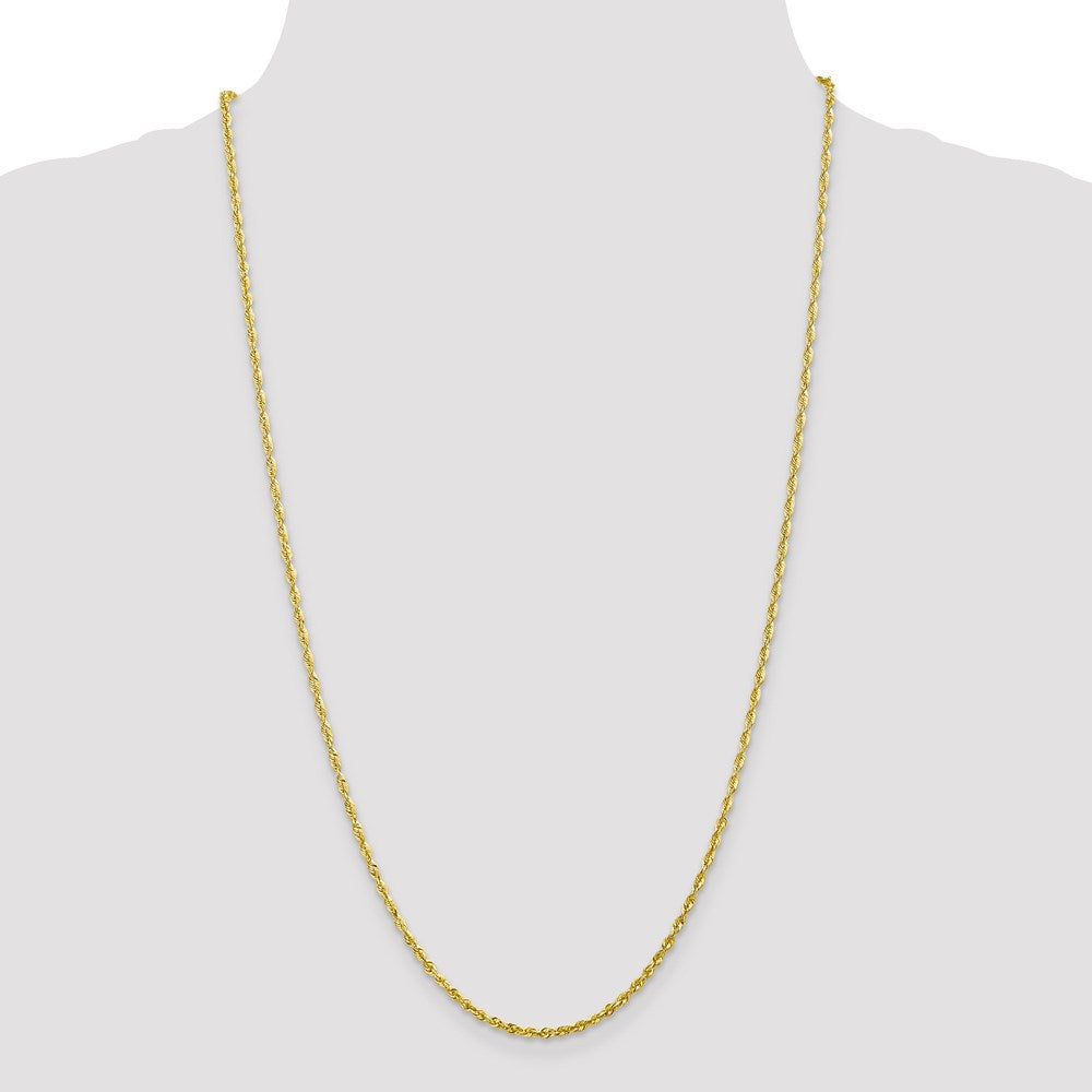 FJC Finejewelers 10 kt Yellow Gold Extra-Light Bright Cut Rope Chain 22 Inches x 2.25 mm