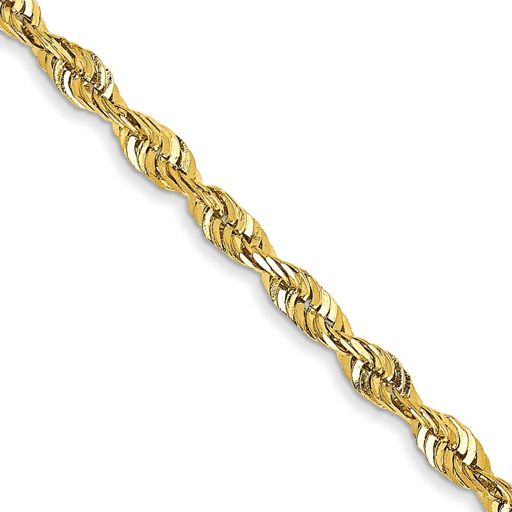 FJC Finejewelers 10 kt Yellow Gold Extra-Light Bright Cut Rope Chain 22 Inches x 2.25 mm