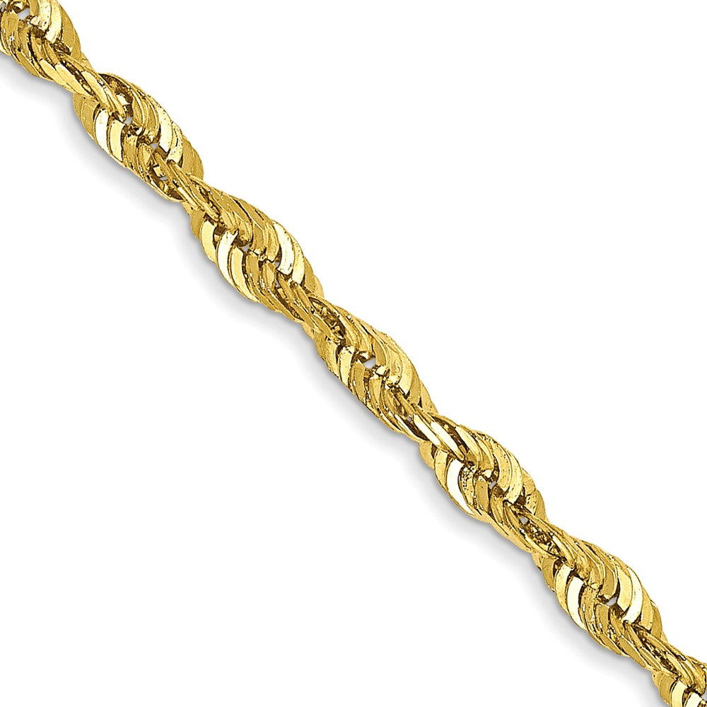 FJC Finejewelers 10 kt Yellow Gold 2.50mm Extra-Light Bright Cut Rope Chain 22 Inches x 2.5 mm