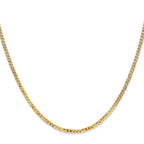 FJC Finejewelers 10 kt Yellow Gold Flat Beveled Curb Chain 22 Inches x 2.2 mm