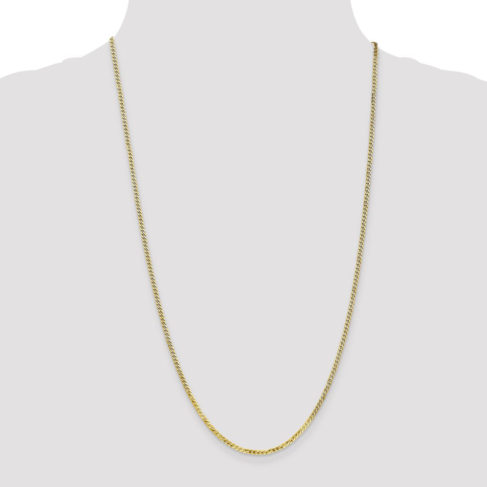 FJC Finejewelers 10 kt Yellow Gold Flat Beveled Curb Chain 26 Inches x 2.2 mm