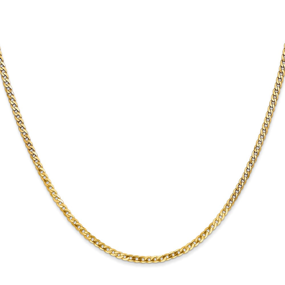 FJC Finejewelers 10 kt Yellow Gold Flat Beveled Curb Chain 26 Inches x 2.2 mm