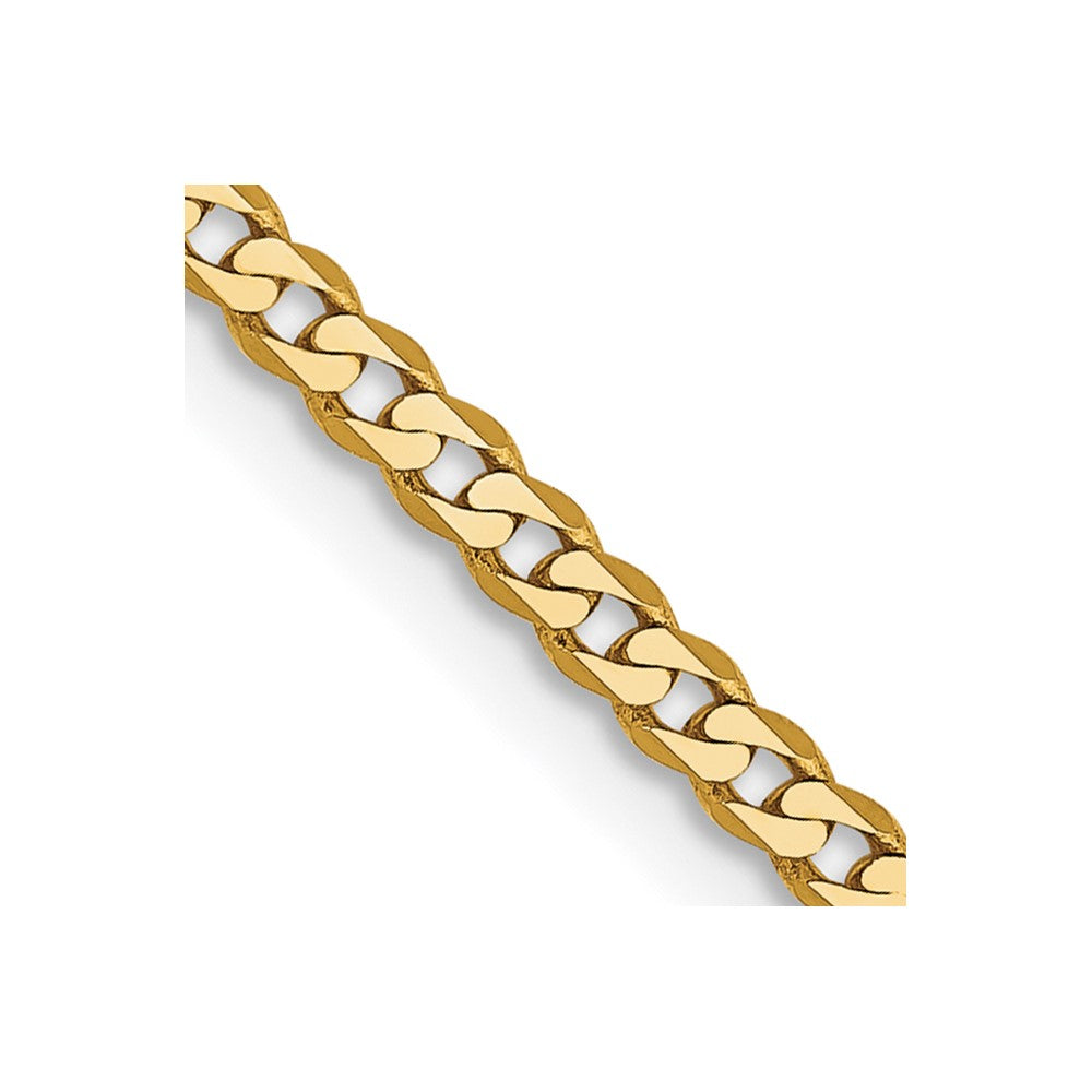 FJC Finejewelers 10 kt Yellow Gold Flat Beveled Curb Chain 26 Inches x 2.2 mm