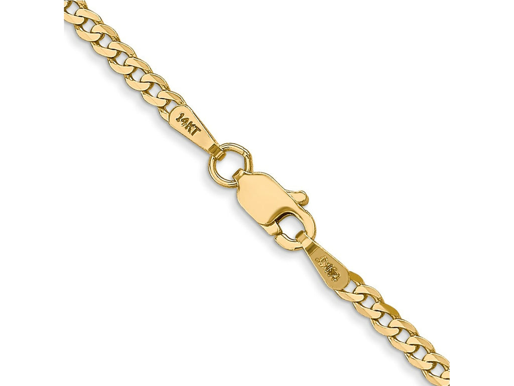 FJC Finejewelers 10 kt Yellow Gold Flat Beveled Curb Chain 26 Inches x 2.2 mm