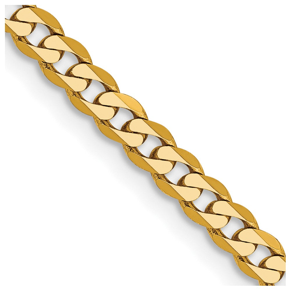FJC Finejewelers 10 kt Yellow Gold Flat Beveled Curb Chain 26 Inches x 2.9 mm