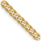 FJC Finejewelers 10 kt Yellow Gold Flat Beveled Curb Chain 26 Inches x 2.9 mm