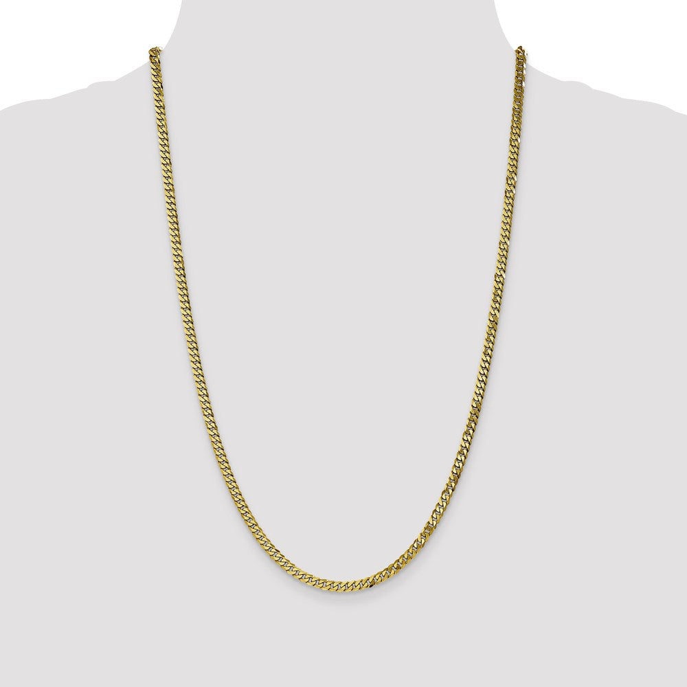 FJC Finejewelers 10 kt Yellow Gold Flat Beveled Curb Chain 26 Inches x 3.9 mm
